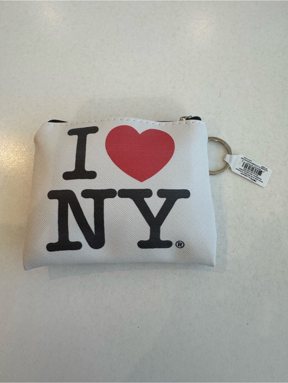 I Heart NY White Coin Pouch with Keyring